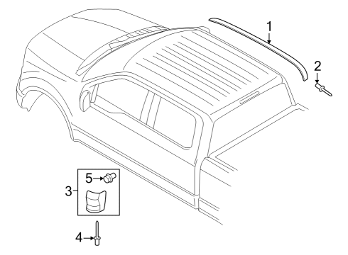 2024 Ford F-250 Super Duty Exterior Trim - Cab Diagram 1