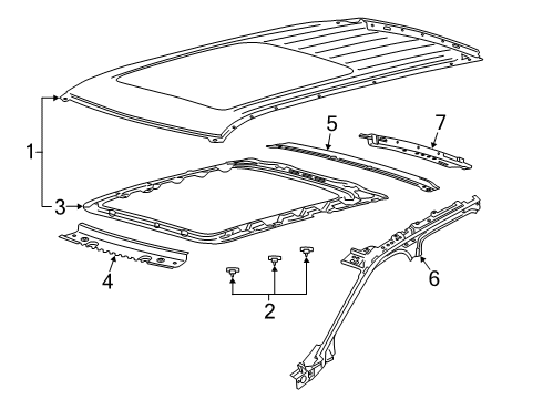 2021 Lincoln Aviator Roof & Components Diagram 1