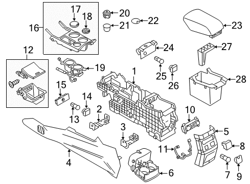 1980 Ford Fairmont SUPPORT ASY - CONSOLE Diagram for FB5Z-78045A36-C