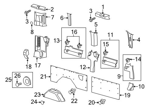 2020 Ford Transit Interior Trim - Side Panel Diagram 3