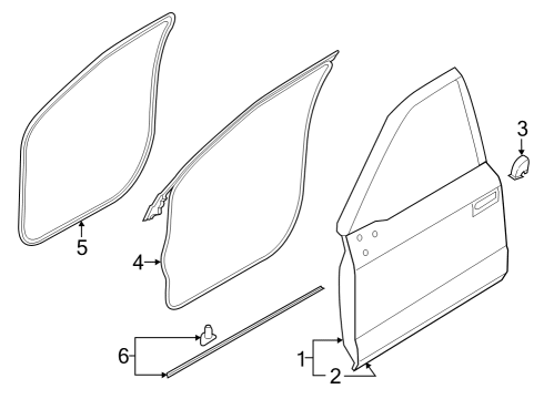 2023 Ford F-150 Lightning Door & Components Diagram 1