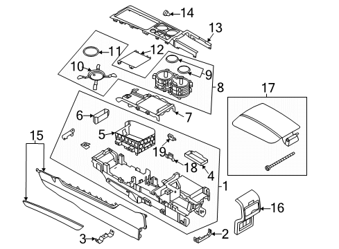 2023 Lincoln Corsair Center Console Diagram 1