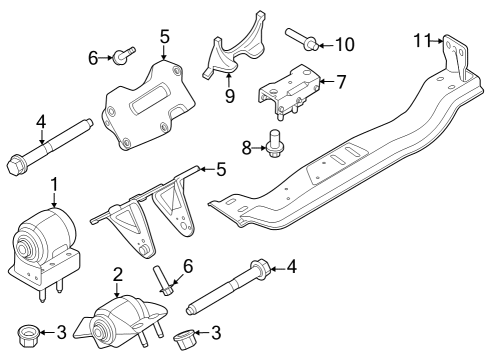 2024 Ford F-350 Super Duty INSULATOR ASY - ENGINE SUPPORT Diagram for PC3Z-6068-A