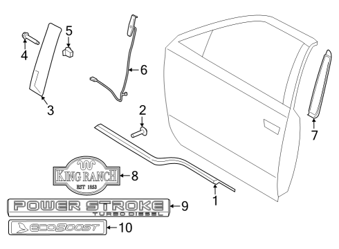 2018 Ford F-150 MOULDING - DOOR OUTSIDE Diagram for FL3Z-1520554-BD