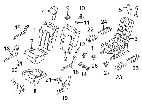 2019 Ford F53 Stripped Chassis COVER ASY - REAR SEAT BACK Diagram for KL1Z-7866600-ZB