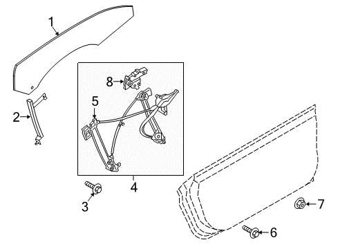 2020 Ford Mustang Glass - Door Diagram