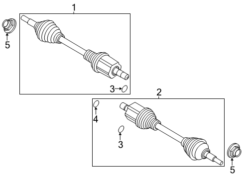 2021 Lincoln Aviator Drive Axles - Front Diagram