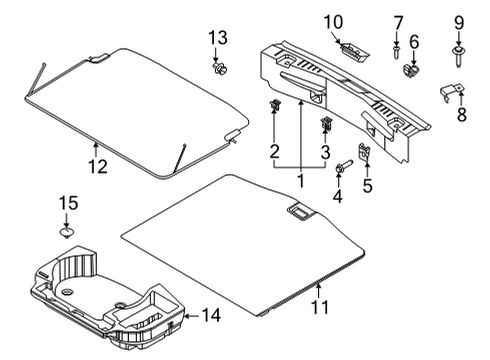 2021 Ford Mustang Mach-E Interior Trim - Rear Body Diagram