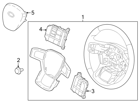 2024 Ford F-250 Super Duty Steering Wheel & Trim Diagram