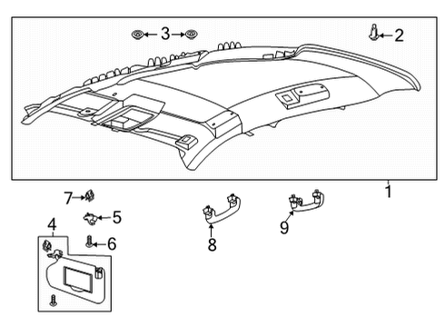 2021 Ford Bronco Sport Interior Trim - Roof Diagram 1