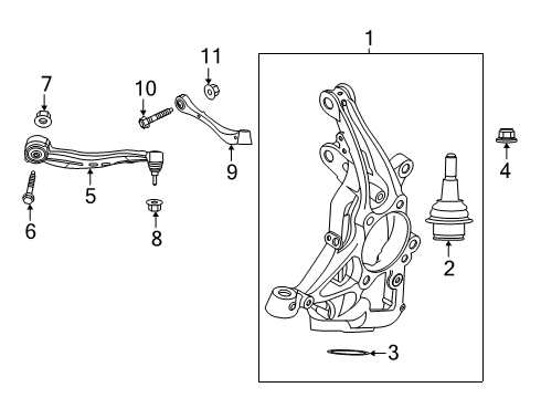 2021 Ford Explorer Front Suspension Components, Lower Control Arm, Ride Control, Stabilizer Bar Diagram 2