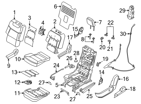 2022 Lincoln Aviator Second Row Seats Diagram 3