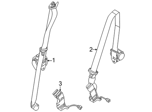 2022 Ford Maverick Rear Seat Belts Diagram