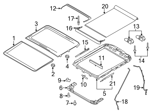 2021 Ford F-350 Super Duty Sunroof Diagram 1