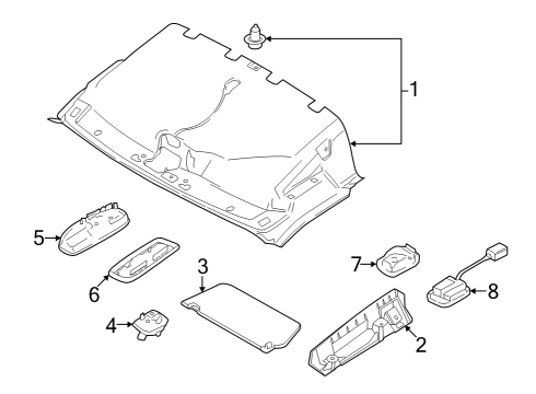 2022 Ford E-Transit Interior Trim - Roof Diagram 3