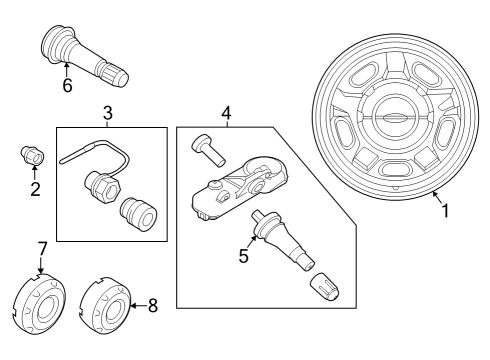 2023 Ford F-350 Super Duty Wheels Diagram 4