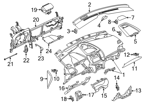 2022 Ford Edge Instrument Panel Components Diagram