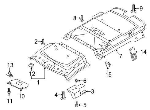 2015 Ford Transit Connect HEADLINING - ROOF Diagram for KT1Z-6151916-DC