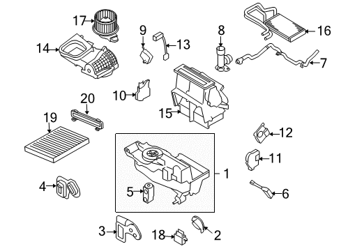 2019 Ford Police Interceptor Sedan Blower Motor & Fan Diagram 1