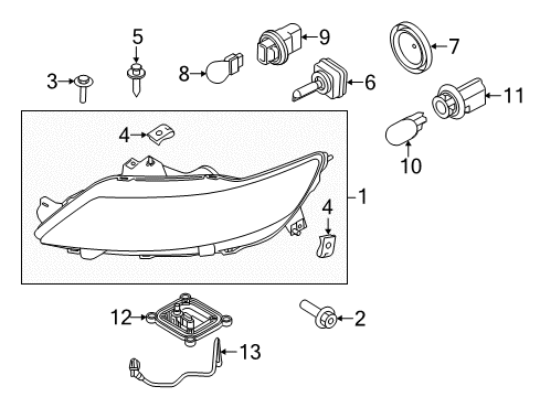 2019 Ford Police Interceptor Sedan Bulbs Diagram 1