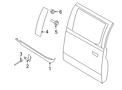 2022 Ford F-350 Super Duty Exterior Trim - Rear Door Diagram 2