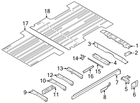 2022 Ford E-Transit Rear Floor & Rails Diagram 3