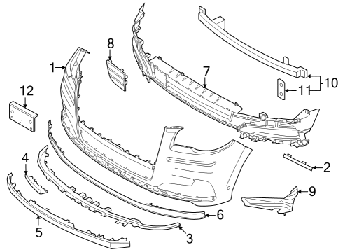 2022 Lincoln Navigator GRILLE - BUMPER Diagram for NL7Z-17K945-BAPTM