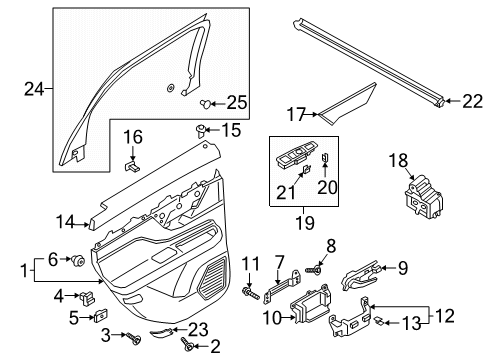 2020 Lincoln Corsair PANEL ASY - DOOR TRIM Diagram for LJ7Z-7827407-BC