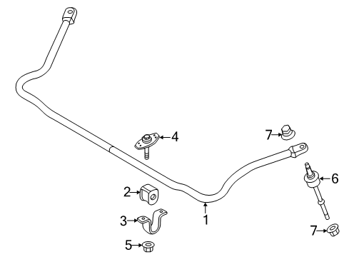 2021 Ford F-350 Super Duty Stabilizer Bar & Components - Front Diagram 1