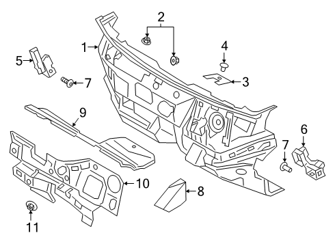 2022 Ford Escape Heat & Sound Insulators Diagram