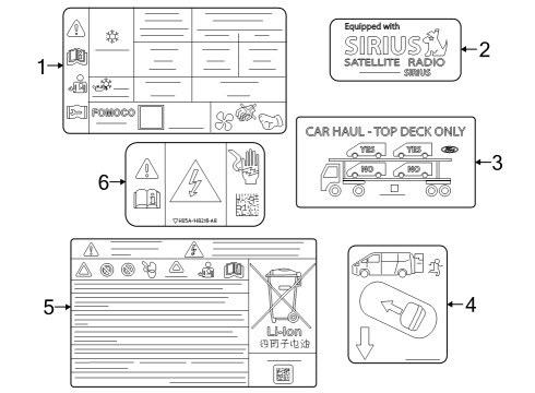 2023 Ford E-Transit DECAL Diagram for KK3Z-9900014-U