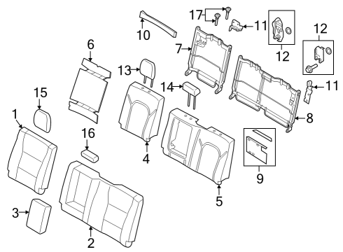 2023 Ford F-150 Lightning Rear Seat Components Diagram 1