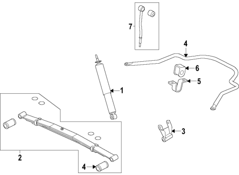 2021 Ford E-350/E-350 Super Duty Suspension Components, Stabilizer Bar Diagram