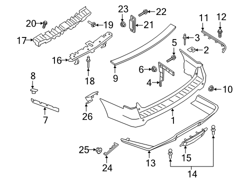 2022 Lincoln Navigator Bumper & Components - Rear Diagram 1