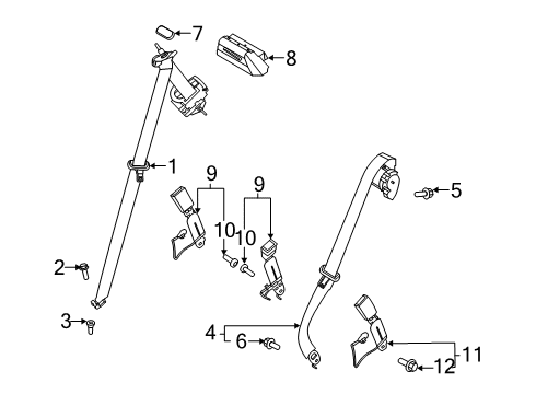 2021 Lincoln Aviator BUCKLE ASY - SEAT BELT Diagram for LB5Z-78613D48-AB