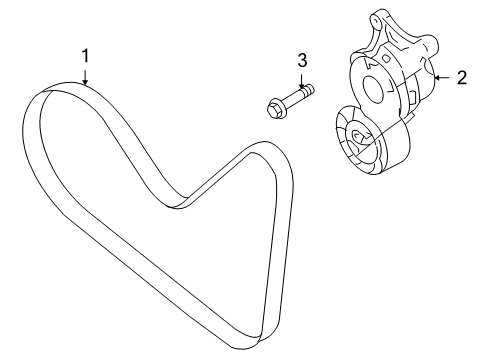 2019 Ford Police Interceptor Sedan Belts & Pulleys Diagram 1