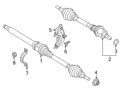 2020 Lincoln MKZ Drive Axles - Front Diagram 2