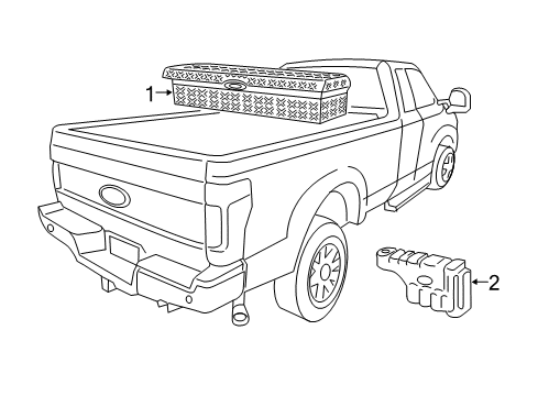 2020 Ford F-250 Super Duty Storage Compartment Diagram