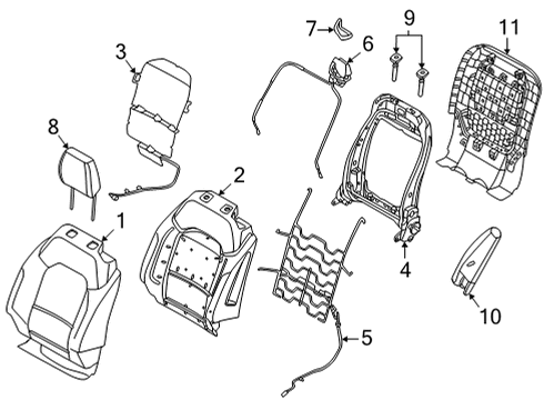 2022 Ford Bronco Front Seat Components Diagram 1