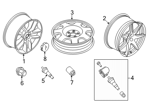 2023 Ford Mustang Wheels & Trim Diagram 4