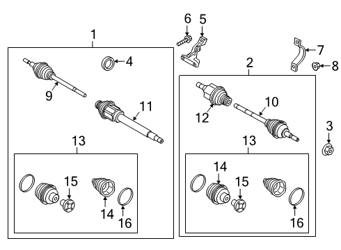 2020 Ford Transit Connect SHAFT - FRONT AXLE Diagram for KV6Z-3B436-AD