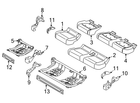 2022 Ford F-250 Super Duty Rear Seat Components Diagram 4