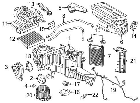 2020 Ford F-150 A/C Evaporator & Heater Components Diagram 2