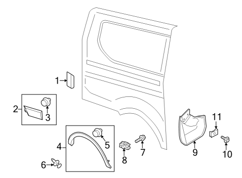 2023 Ford E-Transit Exterior Trim - Side Panel Diagram 4