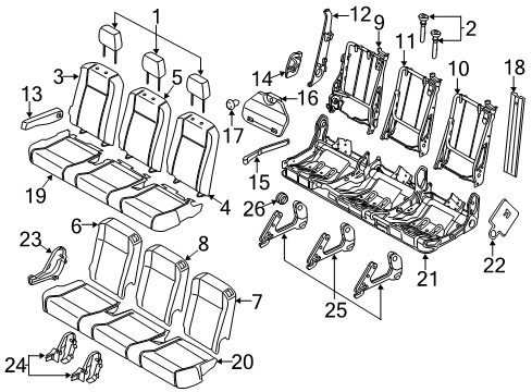 2023 Ford Transit COVER ASY - REAR SEAT CUSHION Diagram for LK4Z-9963804-CB