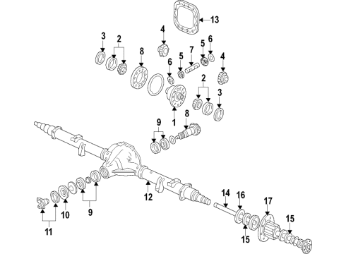 2022 Ford F-350 Super Duty Rear Axle, Differential, Propeller Shaft Diagram