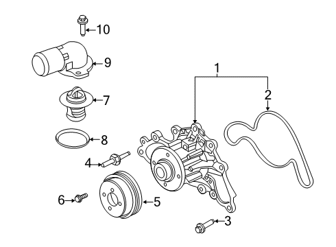 2020 Ford F-250 Super Duty Water Pump Diagram 3