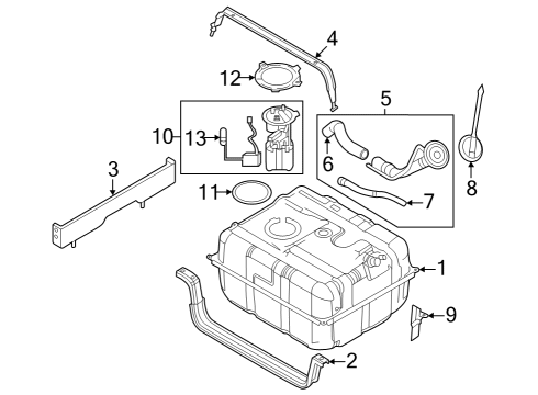 2021 Ford E-350/E-350 Super Duty Fuel System Components Diagram