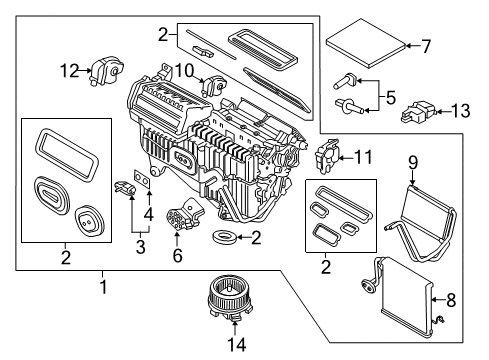 2020 Ford Edge HVAC Case Diagram 2