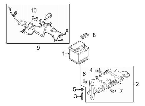 2022 Ford F-150 Lightning TRAY ASY - BATTERY Diagram for NL3Z-10732-A